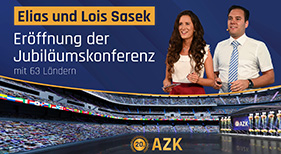 AZK-Jubiläumskonferenz mit 63 Ländern - Eröffnung mit Elias Sasek und Lois Sasek